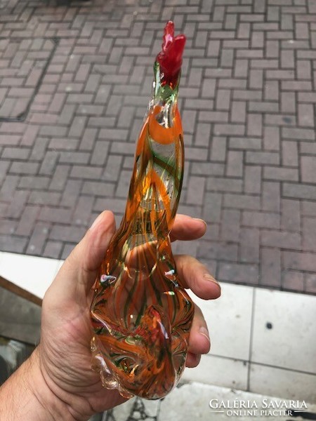 Glass rooster sculpture, Murano, 1955, height 22 cm.