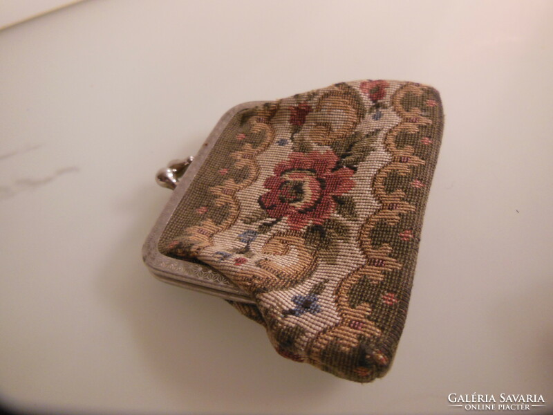 Wallet - old - 10 x 8.5 cm - tapestry effect - possibly tapestry - Austrian - flawless