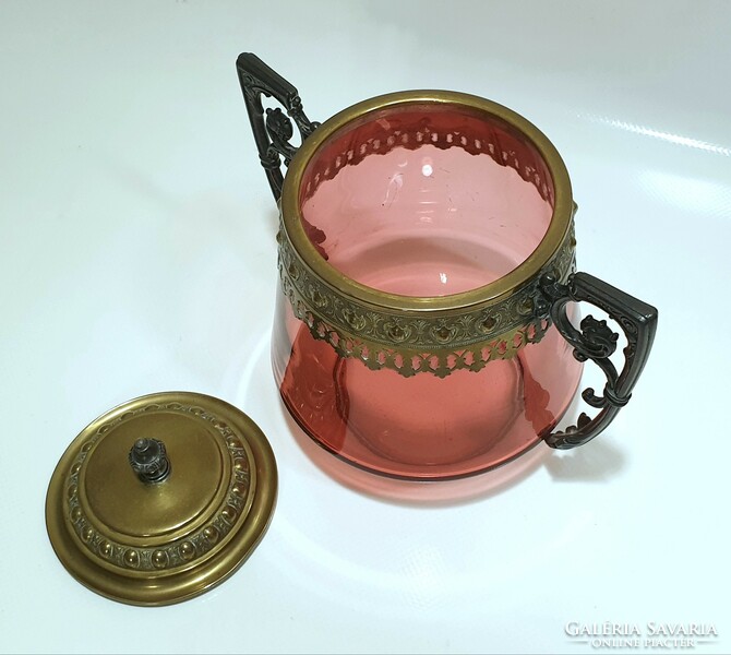 Art Nouveau, special glass body, wmf biscuit, tea or candy holder