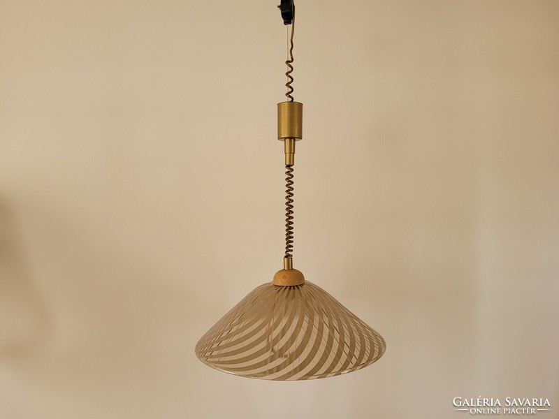 Retro old adjustable hanging large 53 cm striped ceiling lamp mid century chandelier bm linea 65