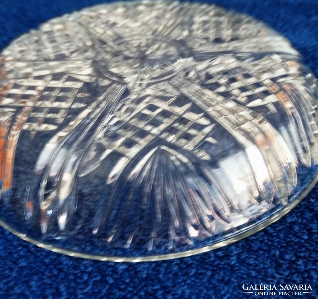 Divided, pineapple-patterned crystal glass bowl, 19 cm in diameter