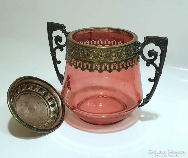 Art Nouveau, special glass body, wmf biscuit, tea or candy holder