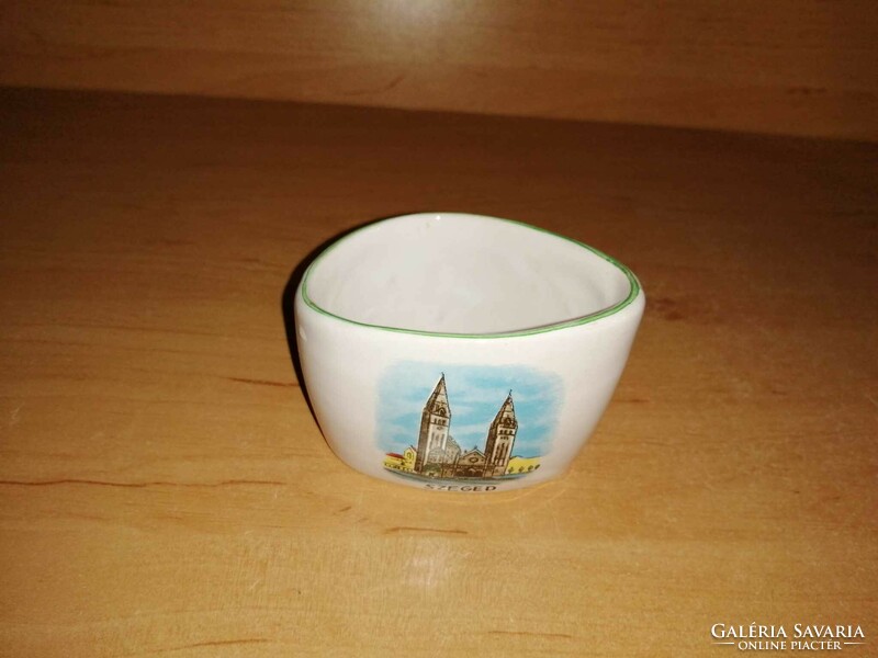 Bodrogkeresztúr ceramic Szeged souvenir cigarette holder bowl (19/d)