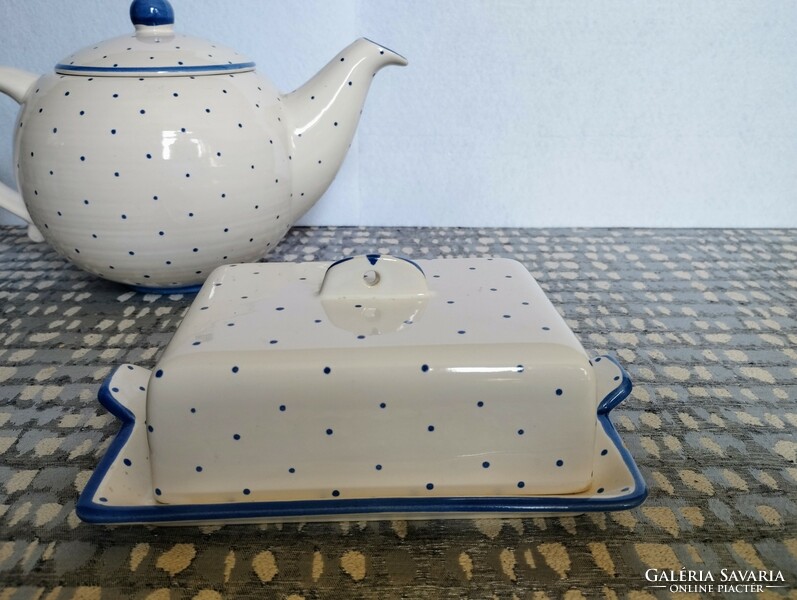 Austrian gmundner ceramic set with blue dots