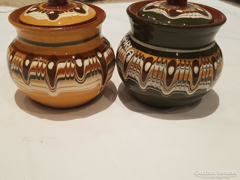 Bulgarian ceramic small beaker with honey