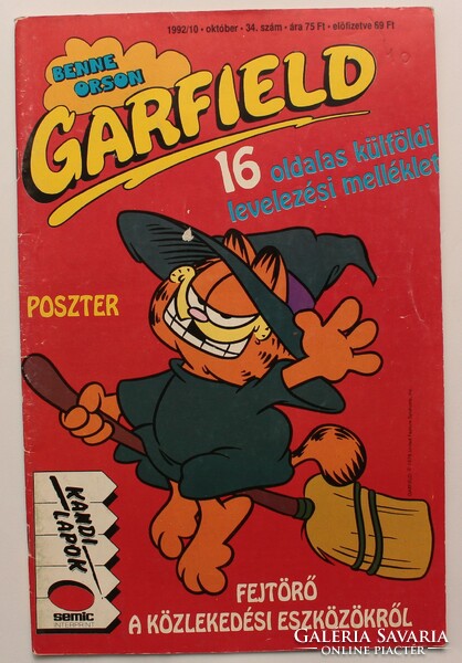 Garfield képregény 1992/10 34. szám