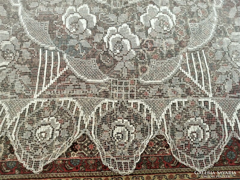 Antique net lace curtain - 170x300 cm