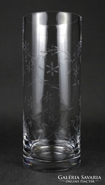 1O029 Nagyméretű csiszolt üveg váza 25 cm