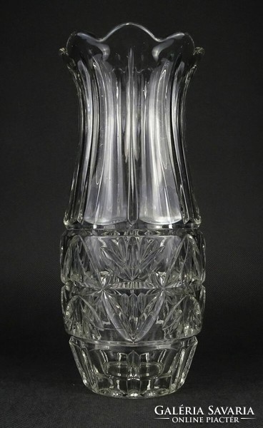 1O030 Régi préselt üveg váza 25 cm