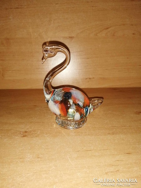 Muranoi üveg hattyú - 10 cm magas