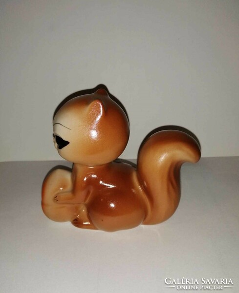 Art deco, jelzett porcelán mókus figura - 9,5 magas (po-1)