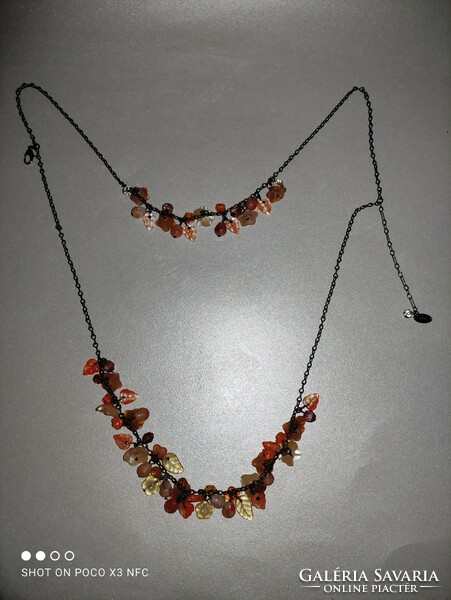 M&s bizsu necklace marked double row autumn colors