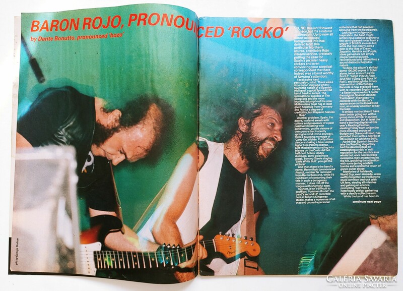 Kerrang magazin 82/10/21 Baron Rojo Lee Aron Genesis Rush Cougar Sykes Aerosmith Neil Young Hawkwind
