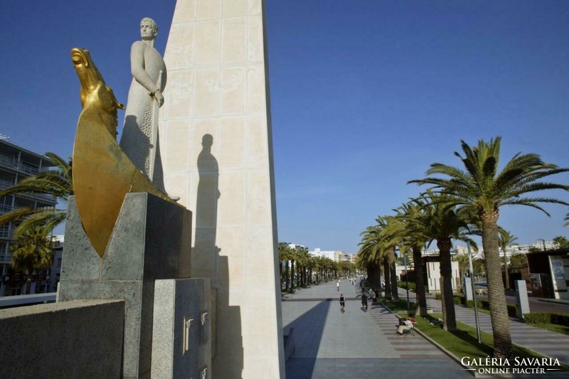 Élethű spanyol - SALOU város - I. Hódító Jakab köztéri szobor miniatúra 30 x 21 cm a képek szerint