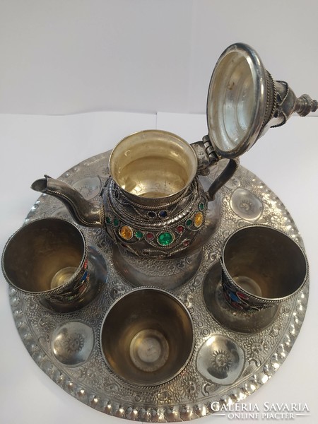 Oriental metal coffee set