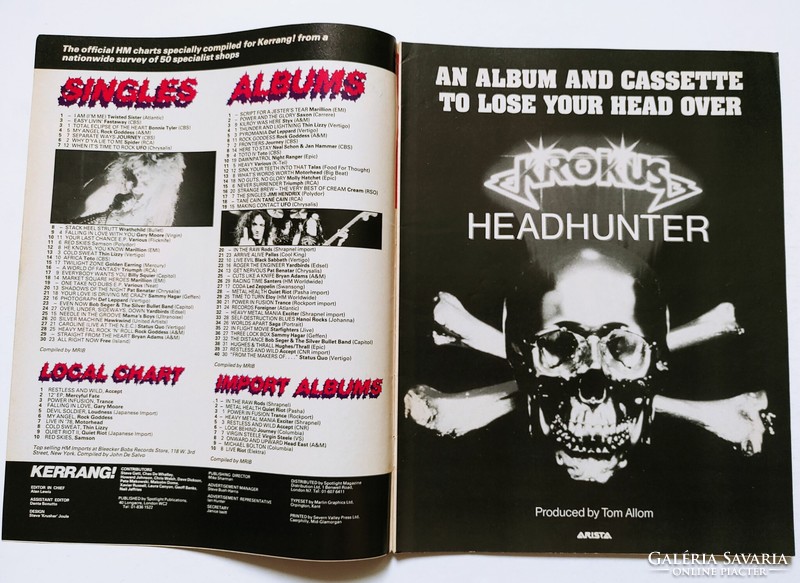 Kerrang magazin 83/4/7 ZZ Top Saxon Journey Dio Krokus WASP Twisted Sister Plasmatics Nightwing