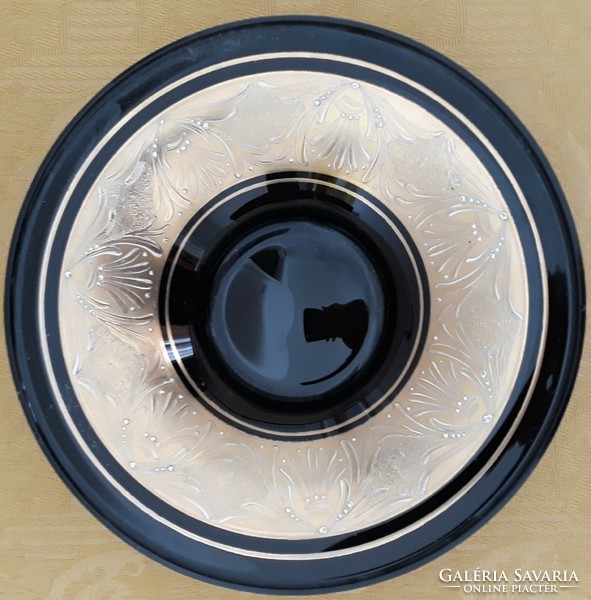 NDK német porcelán tányér, aranyozott dekorral, átmérője 24 cm