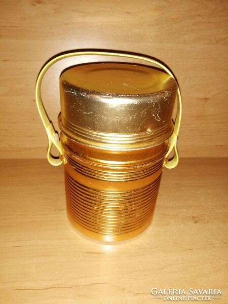 Retro arany színű fém fagyis ételes termosz (b)