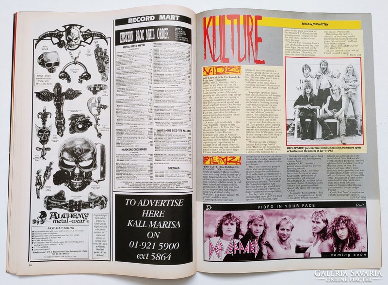 Kerrang magazin 89/9/2 Aerosmith Def Leppard Bon Jovi Skid Row Mötley Almighty Mike Monroe Faster P