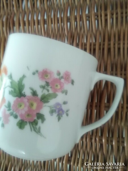 Porcelain cup with wild flowers - from the 70s