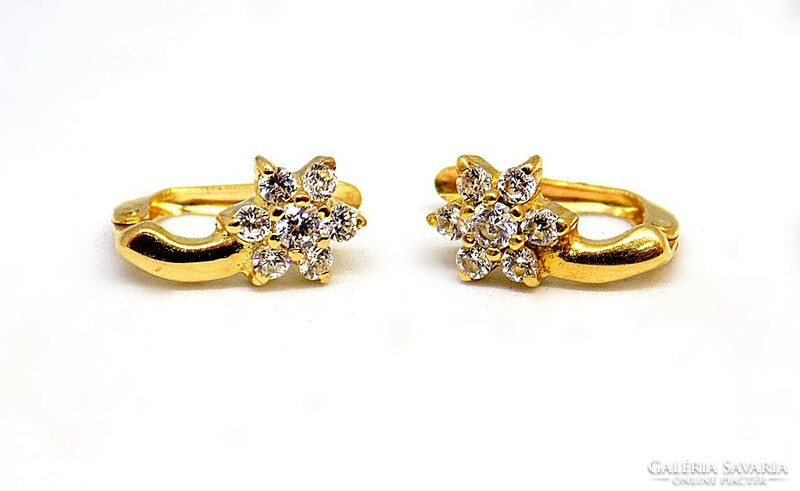 Floral gold earrings (zal-au115732)