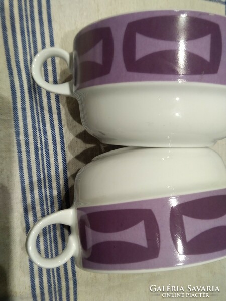 Bowls with ears - in purple / bauhaus style - 2 pcs.