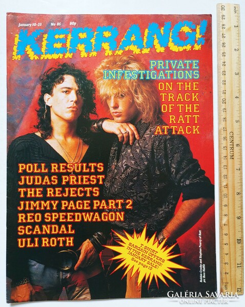 Kerrang magazine 85/1/10 judas priest ratt cockney rejects scandal iron maiden firm ufo reo doro