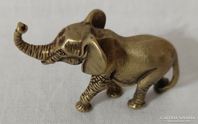 Miniature solid brass elephant figurine