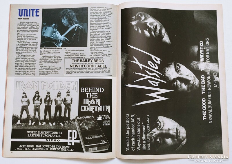 Kerrang magazine 85/6/27 phenomena malmsteen blackmore acdc heavy pettin kim mitchell lee aaron
