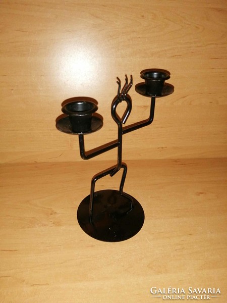 Képcsarnokos Art Deco Iparművész Horoszkóp - mérleg 2 -es kandeláber fém gyertyatartó - 20 cm (KV)