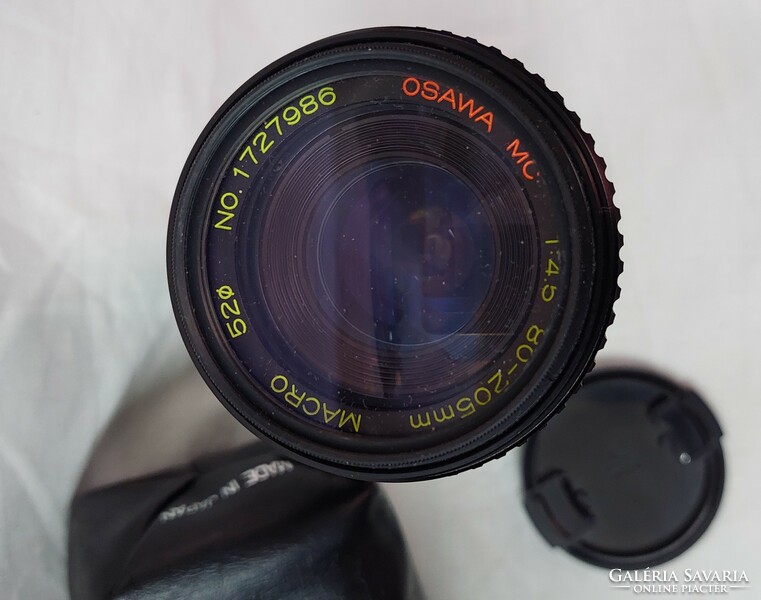 Minolta xg-1 camera tokina rmc 28-70 mm lens and osawa obj. And saligar mk-6a flash