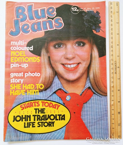 Blue jeans magazine 78/11/25 noel edmonds poster peter powell travolta queen