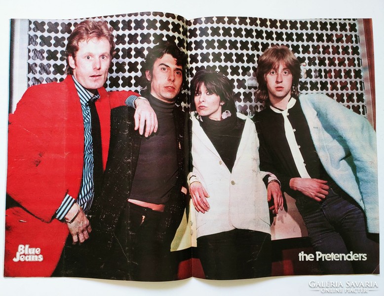 Blue Jeans magazin 80/6/7 Pretenders poszter David Essex Sally James Debbie Harry Japan