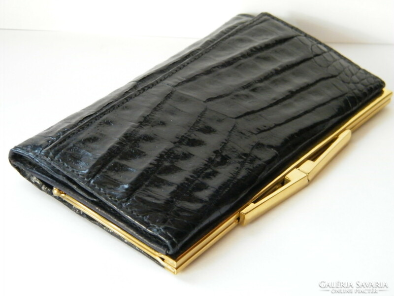 Retro crocodile leather wallet, briefcase