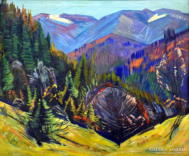 1960 Subcarpathian painter around: mountainous landscape