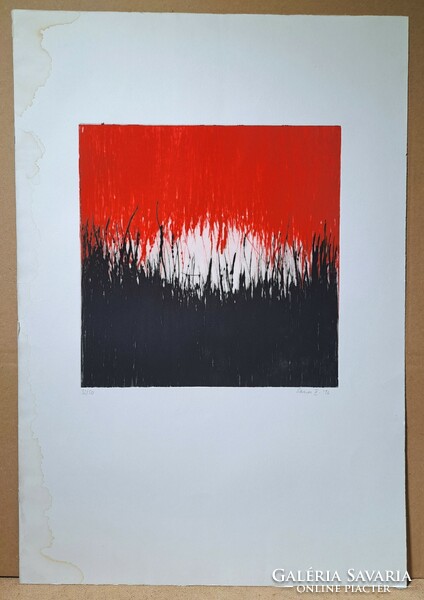 Vörös és fekete absztrakt - Sanei jelzéssel, 1996 - modern ritkaság