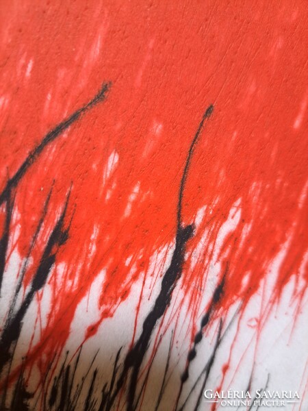 Vörös és fekete absztrakt - Sanei jelzéssel, 1996 - modern ritkaság