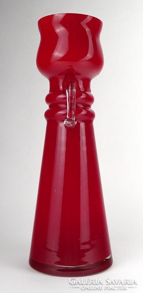 1O231 Színezett fújt skandináv stúdió üveg váza tulipán alakú váza 28.5 cm