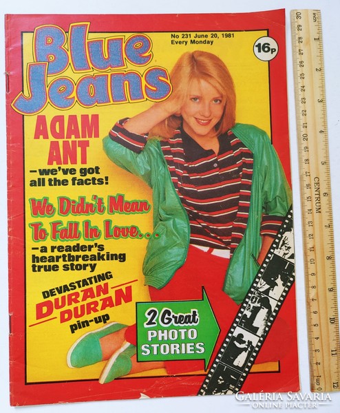 Blue jeans magazine 81/6/20 duran duran poster dollar adam ant