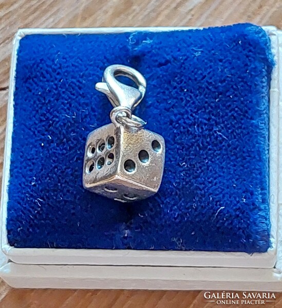 Silver dice charm