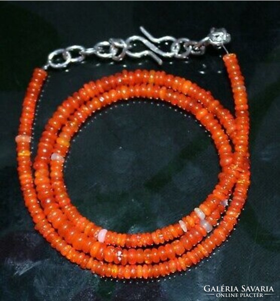 Rarity!!! 31 Ct genuine orange fire opal pearl string from Mexico!