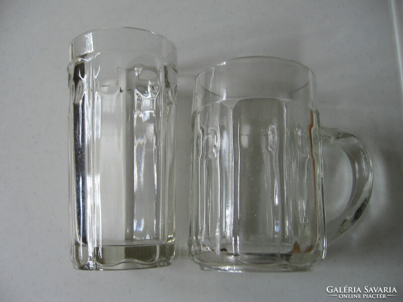 Retro polka dot, faceted polished glass glass and pitcher