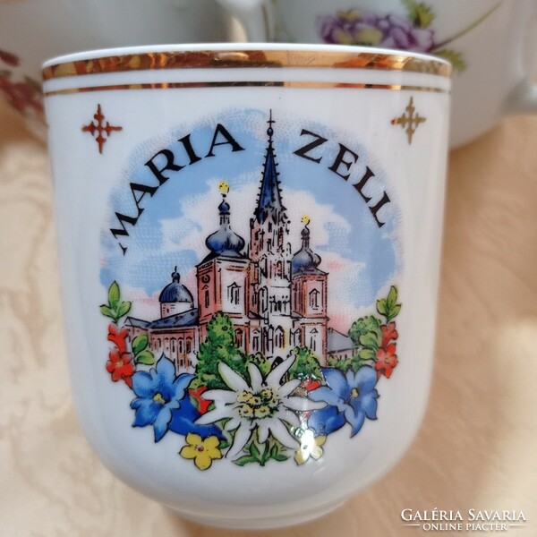 Maria Zell emlék csésze, csehszlovák gyártás, 3 dl