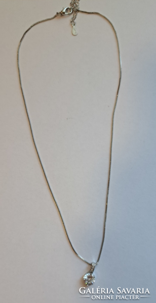 Vékony bizsu nyaklánc 45 cm, függővel (ezüstnek vásárolva)