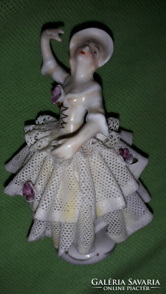 Antique 19th century German porcelain unterweissbach mini baroque ballerina figure 10 cm according to pictures