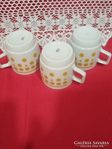 Zsolnay five-tower sealed mugs with yellow dots