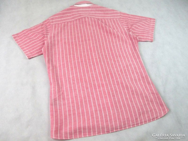 Original tommy hilfiger (m) elegant short-sleeved men's linen-cotton blend shirt