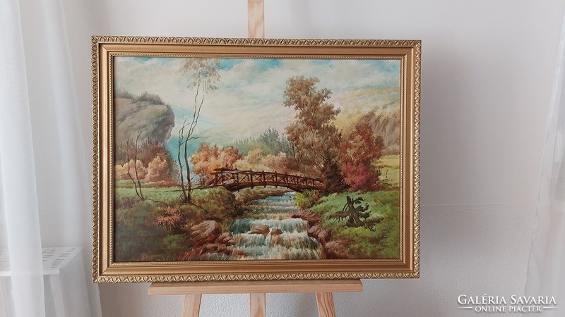 (K) pico László beautiful landscape painting 78x59 cm with frame