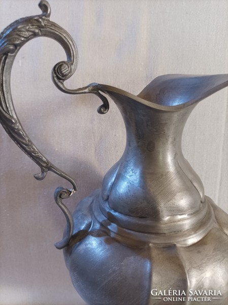 Large antique pewter vase with beautiful handle
