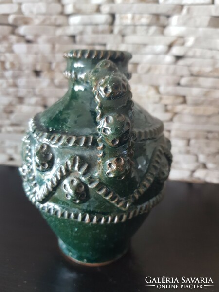 Old ornate, beautiful glazed ceramic piece from Transylvania, from a collection